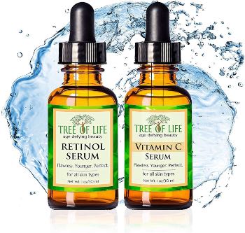 Pack de sérum de vitamina C + sérum con retinol